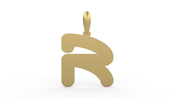 Initial Letters Pendant Ecliptic R 3D print model