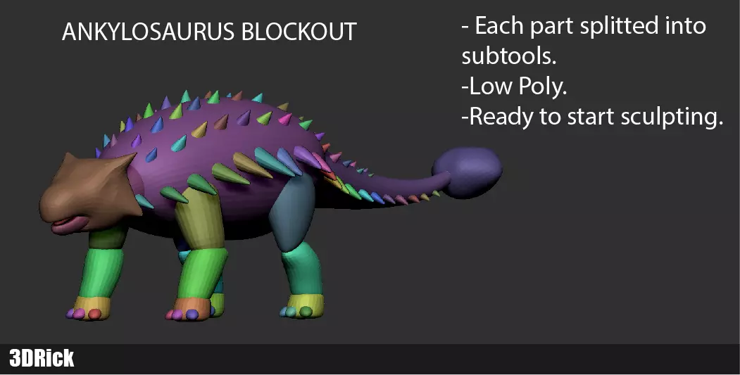 Ankylosaurus Blockout 3D model