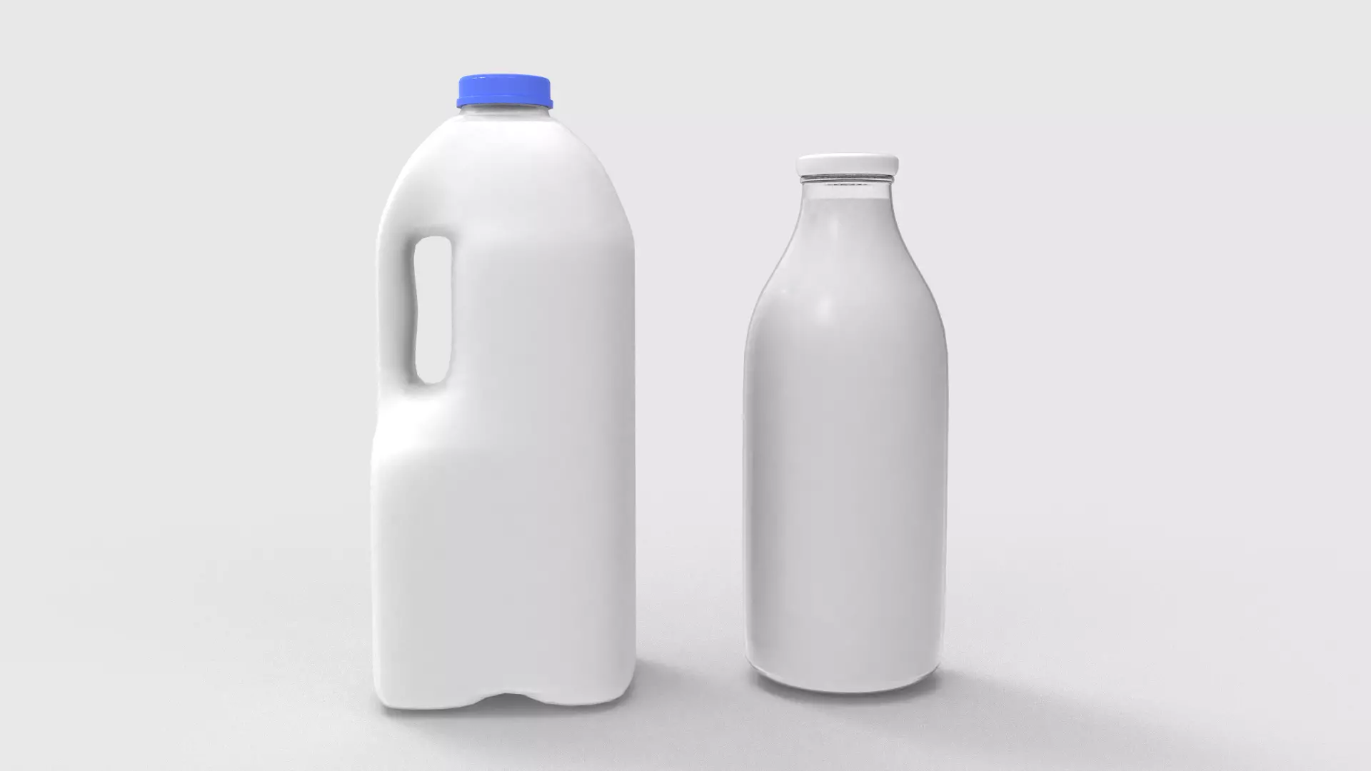Milk Bottle and Pint 3D model