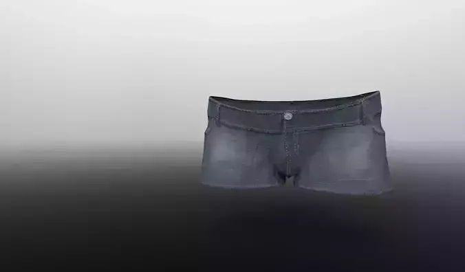 Free Denim short shorts Low-poly 3D model Free low-poly 3D model