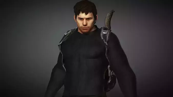 Chris Redfield from Resident Evil 3D Model Low-poly 3D model