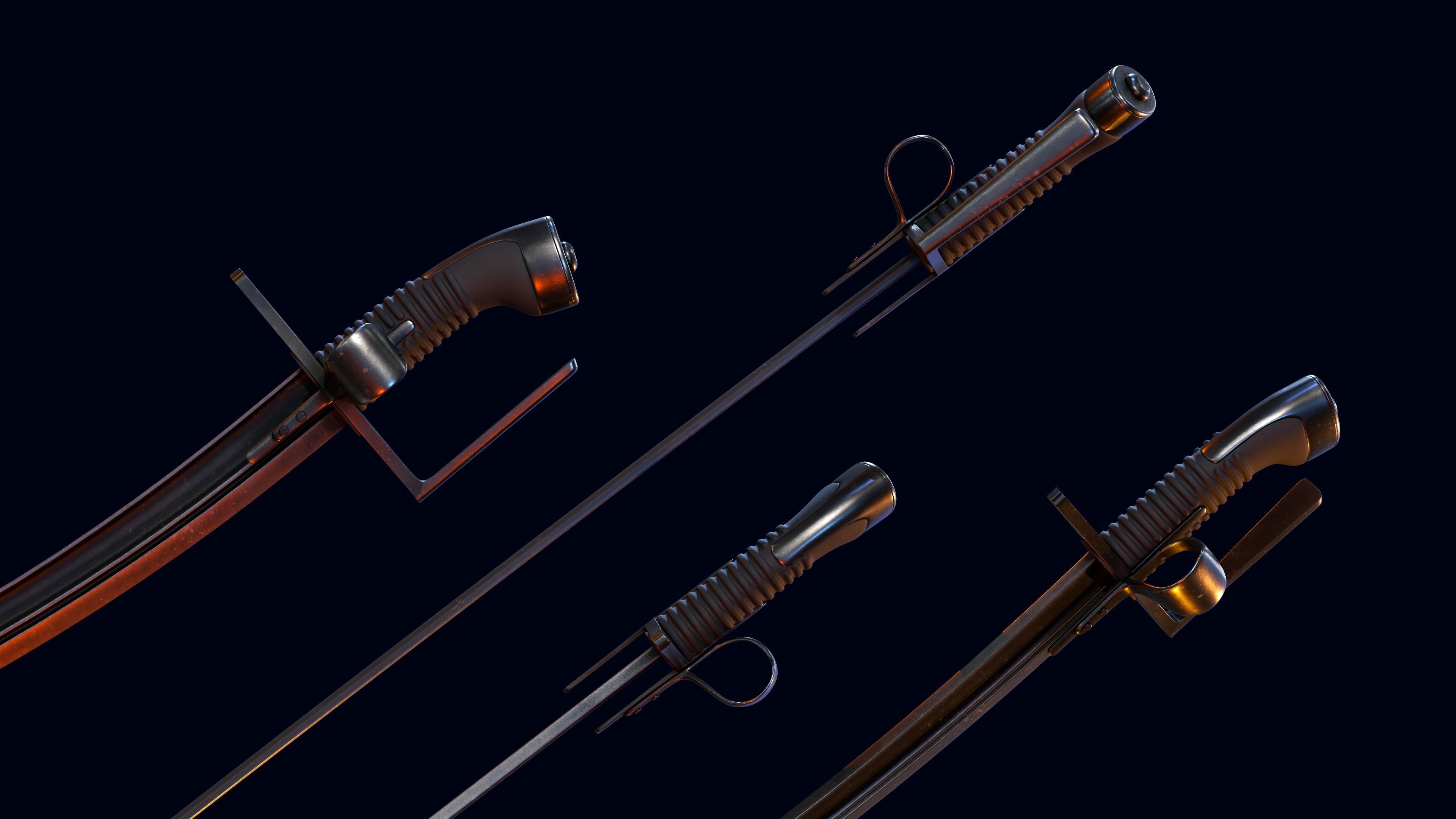 Black saber 3D model_4