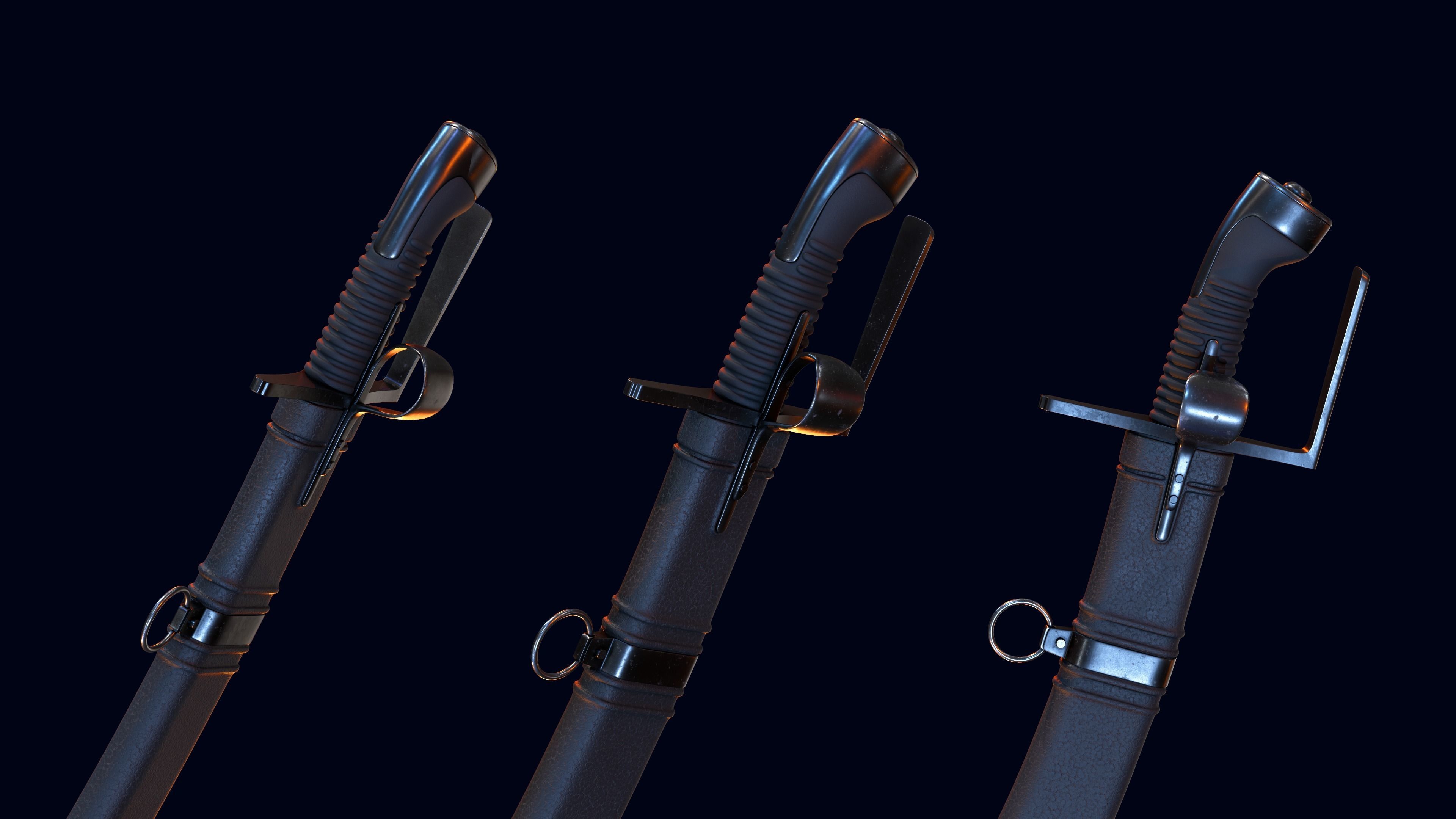 Black saber 3D model_2