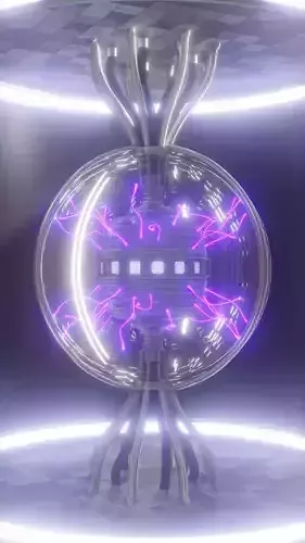 Generator futuristic structure with lights