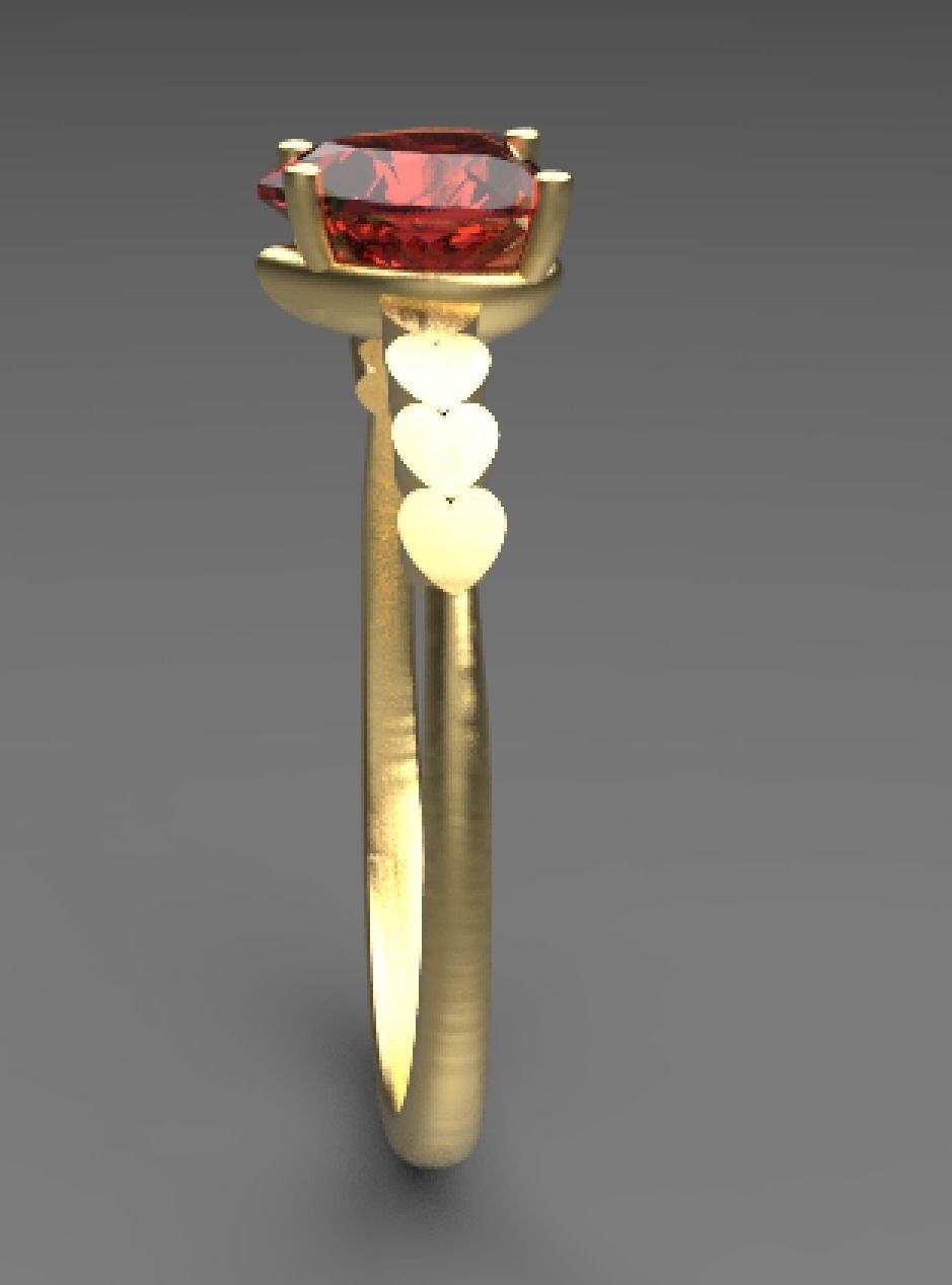 Heart ring 3d print STL 3D print model_3