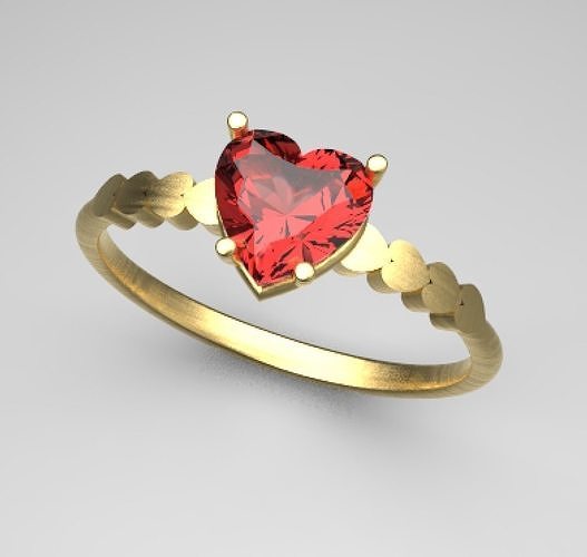 Heart ring 3d print STL 3D print model
