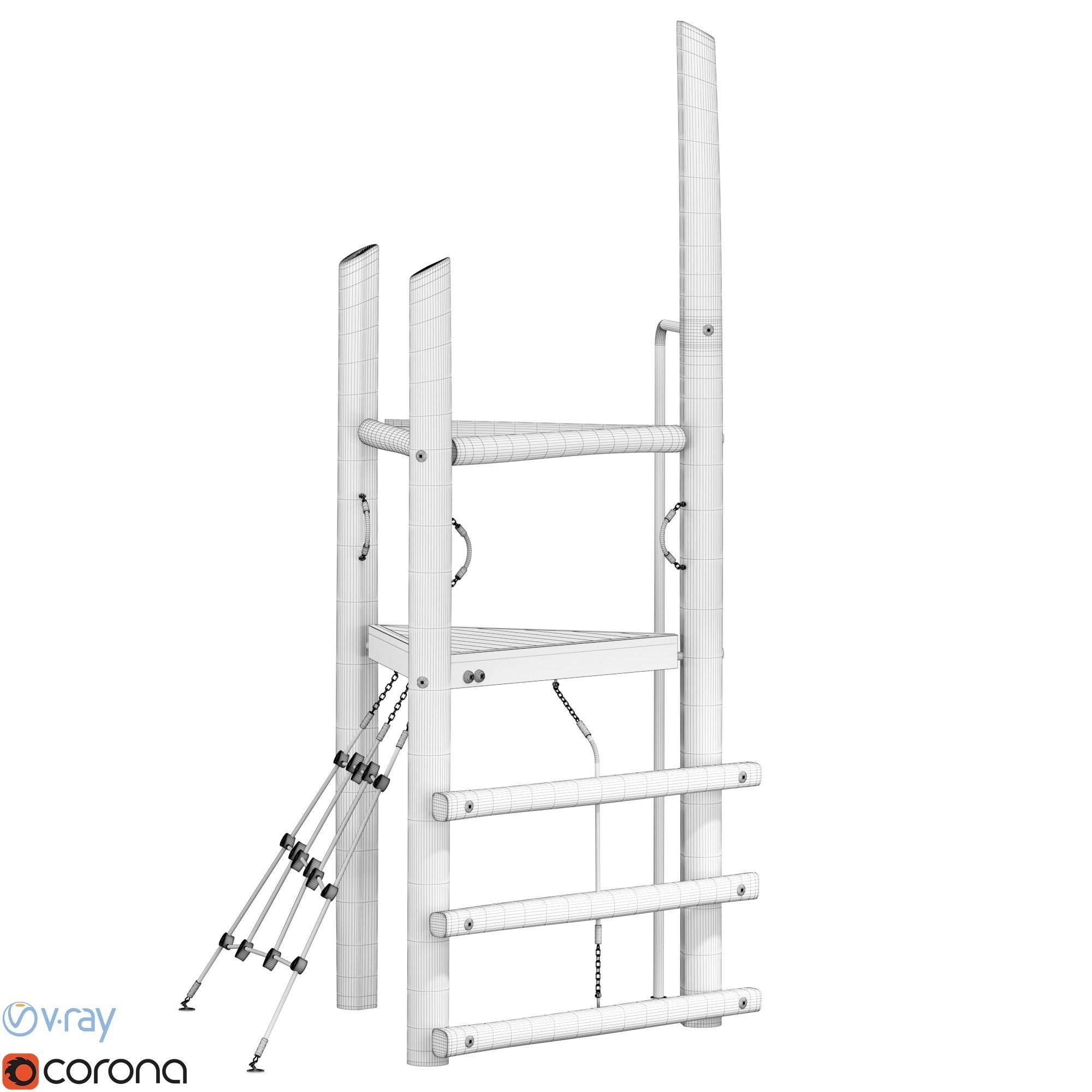 Kompan Tower and Net  3D model_17