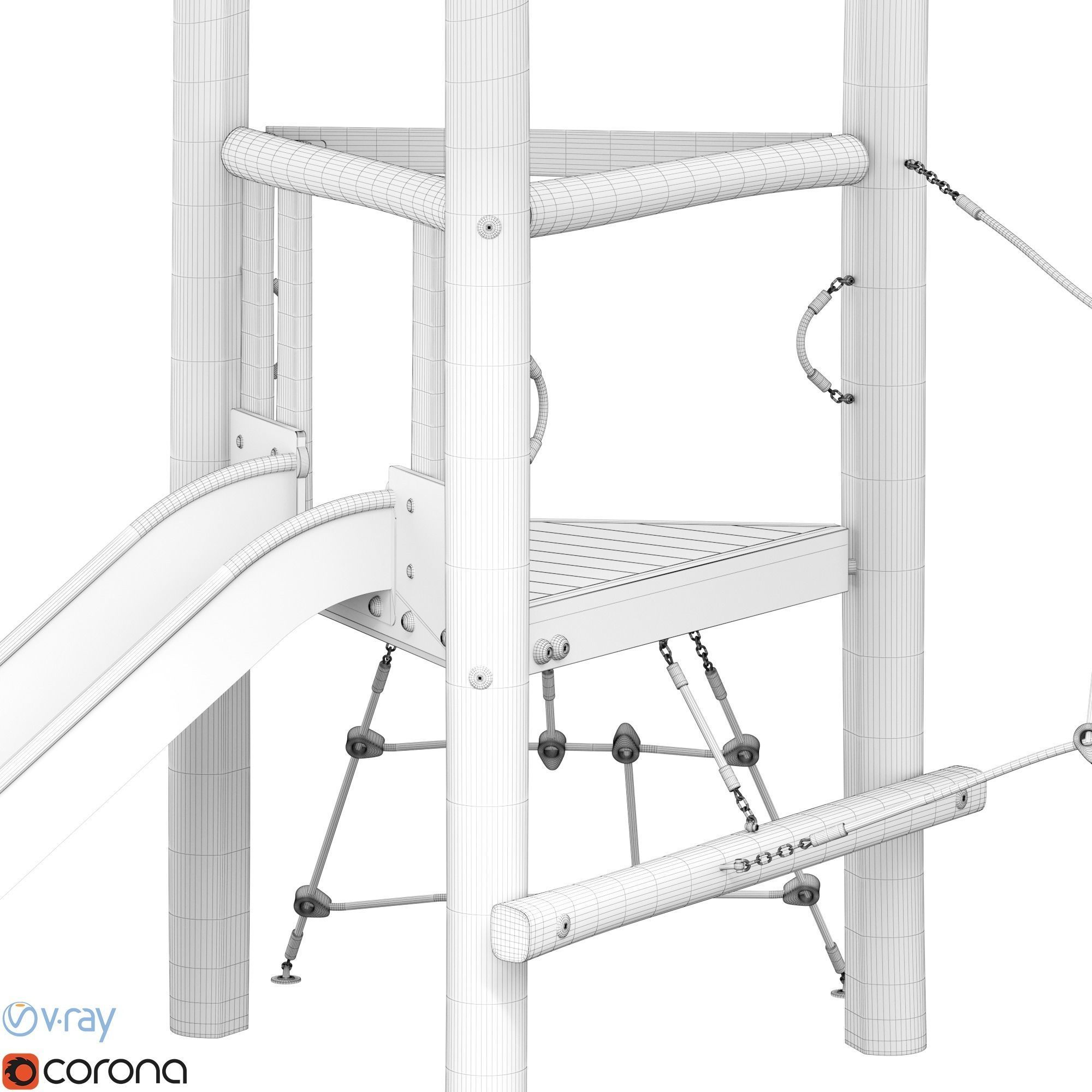 Kompan Tower and Net  3D model_14