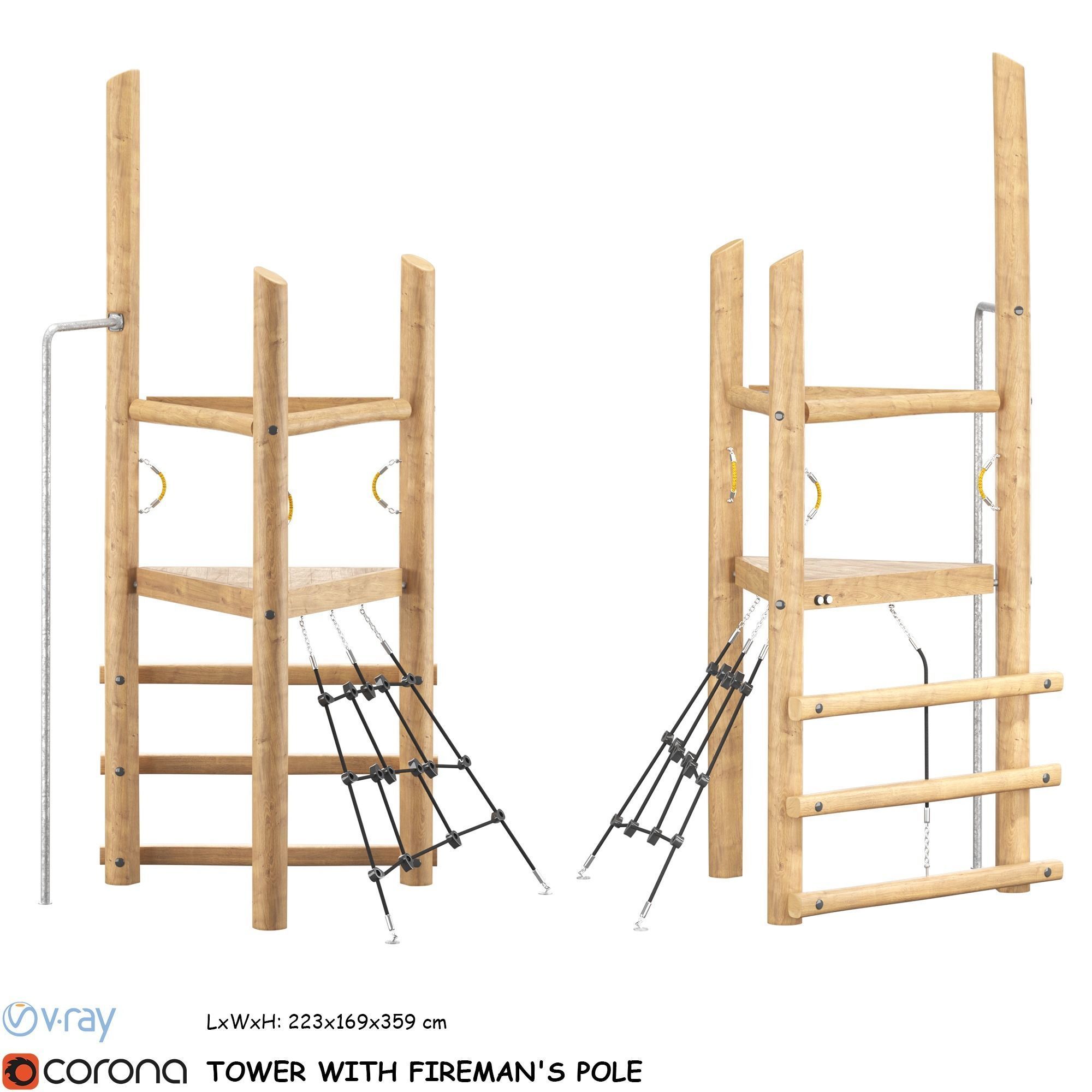 Kompan Tower and Net  3D model_1