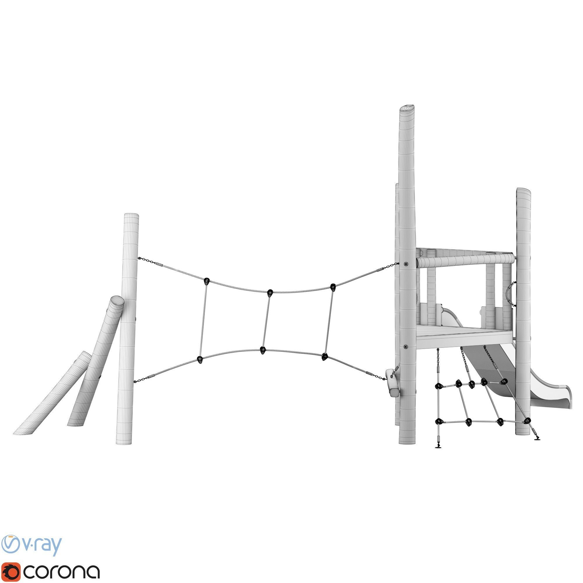 Kompan Tower and Net  3D model_12