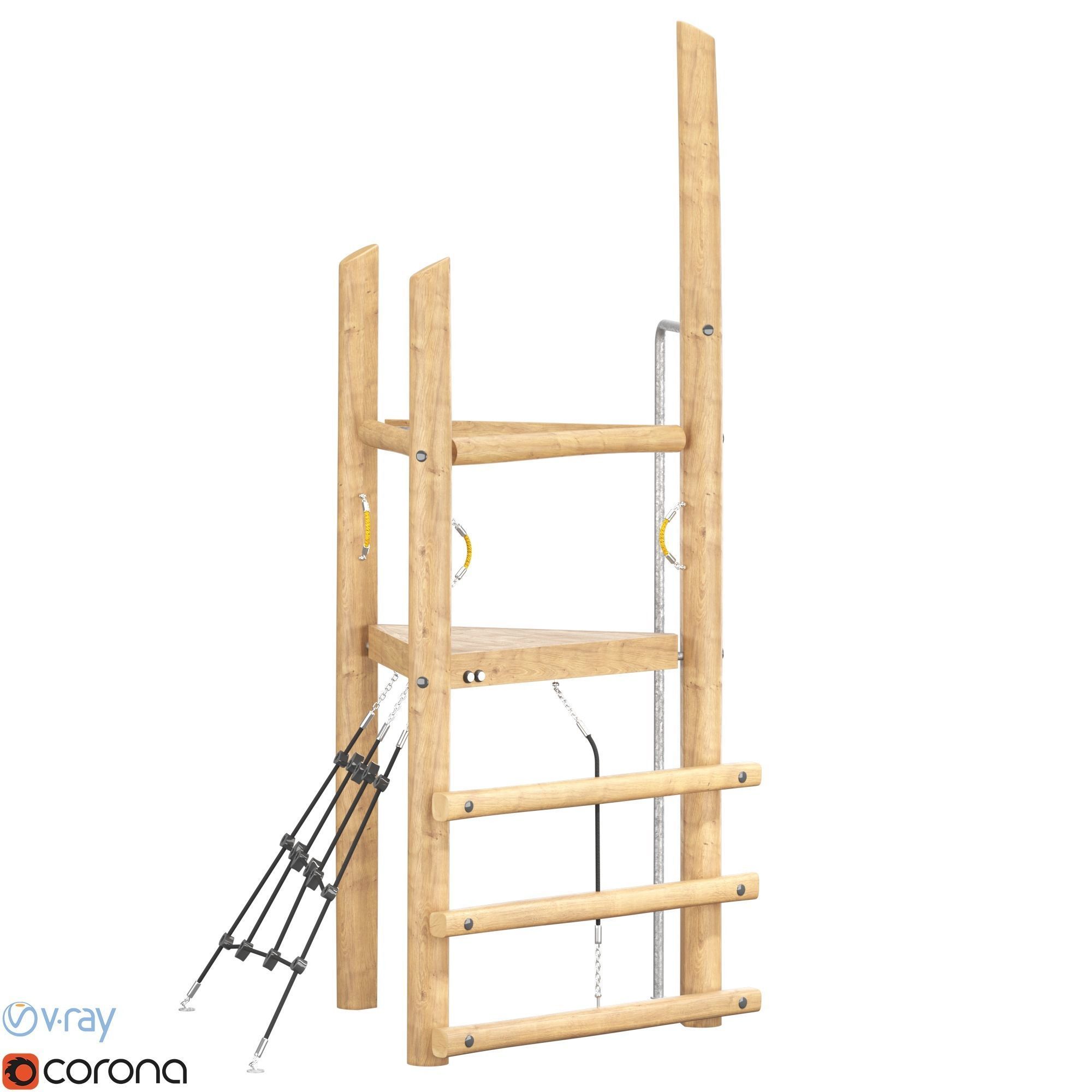 Kompan Tower and Net  3D model_7