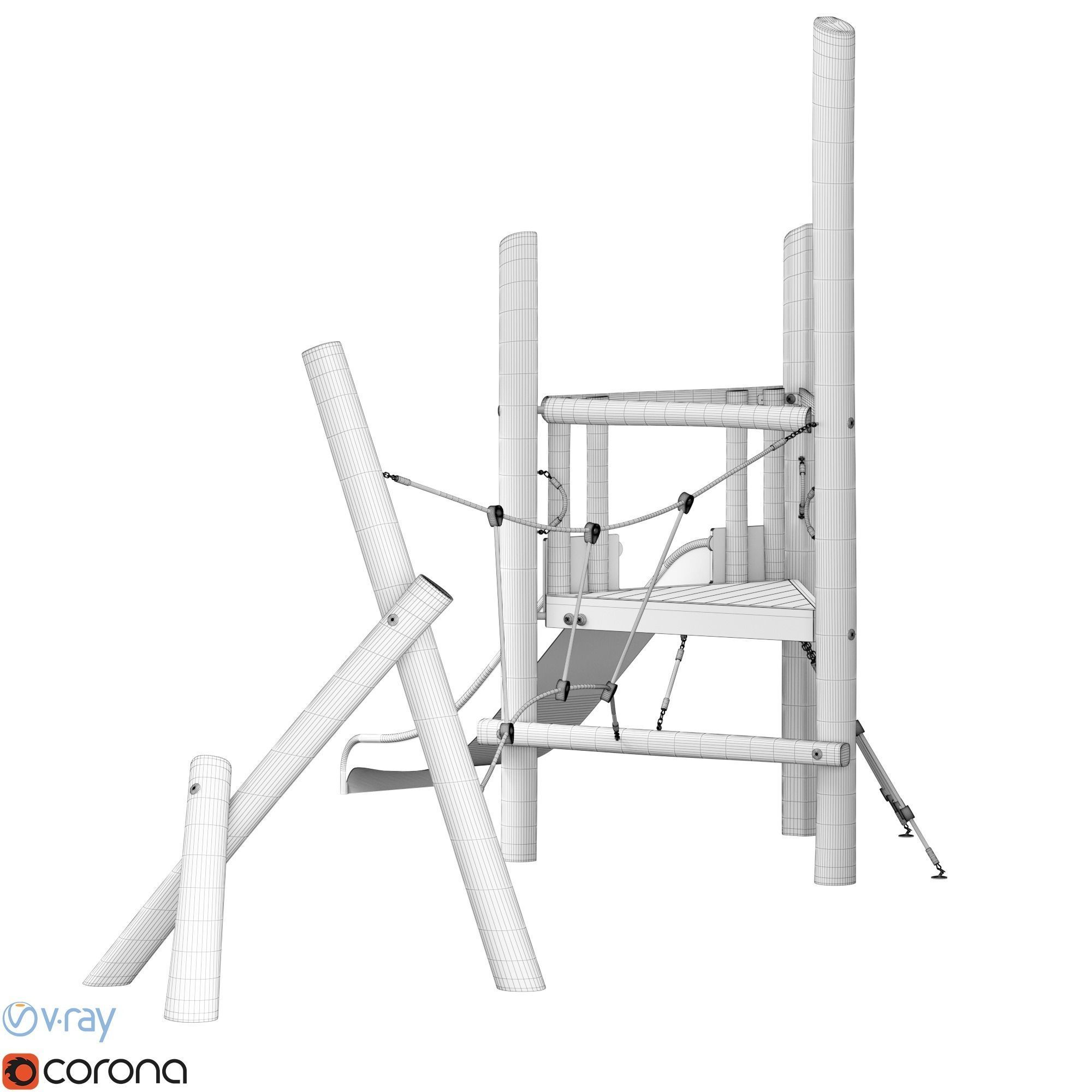 Kompan Tower and Net  3D model_15