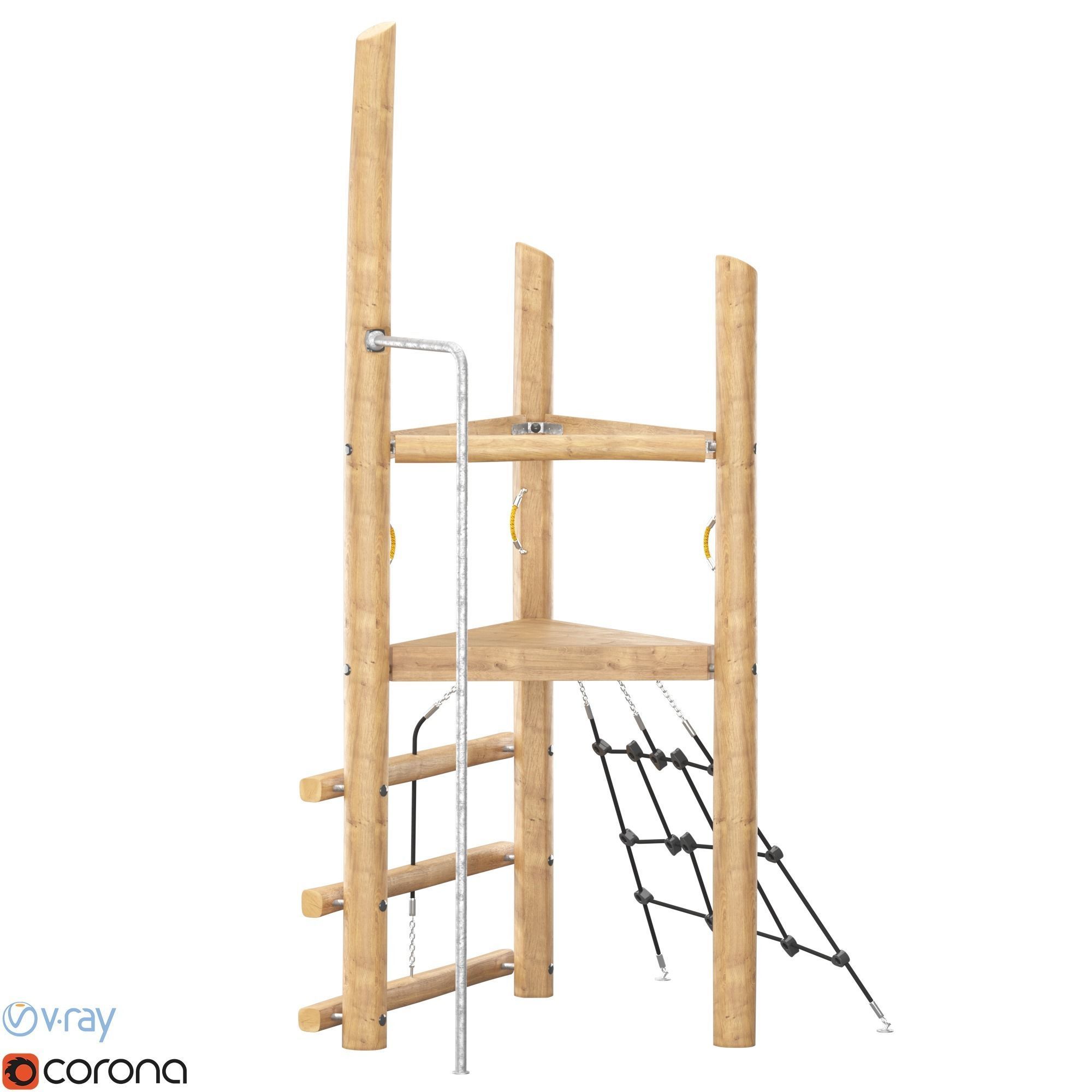 Kompan Tower and Net  3D model_9