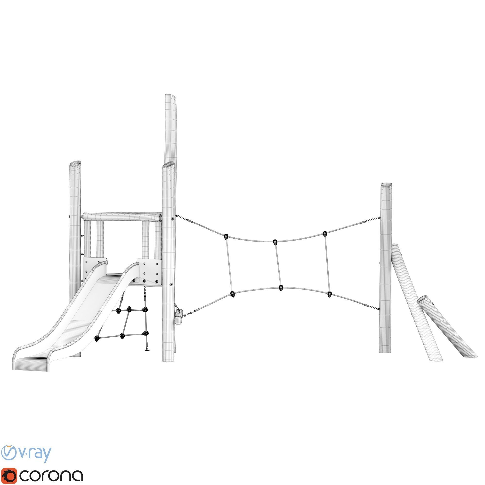 Kompan Tower and Net  3D model_13