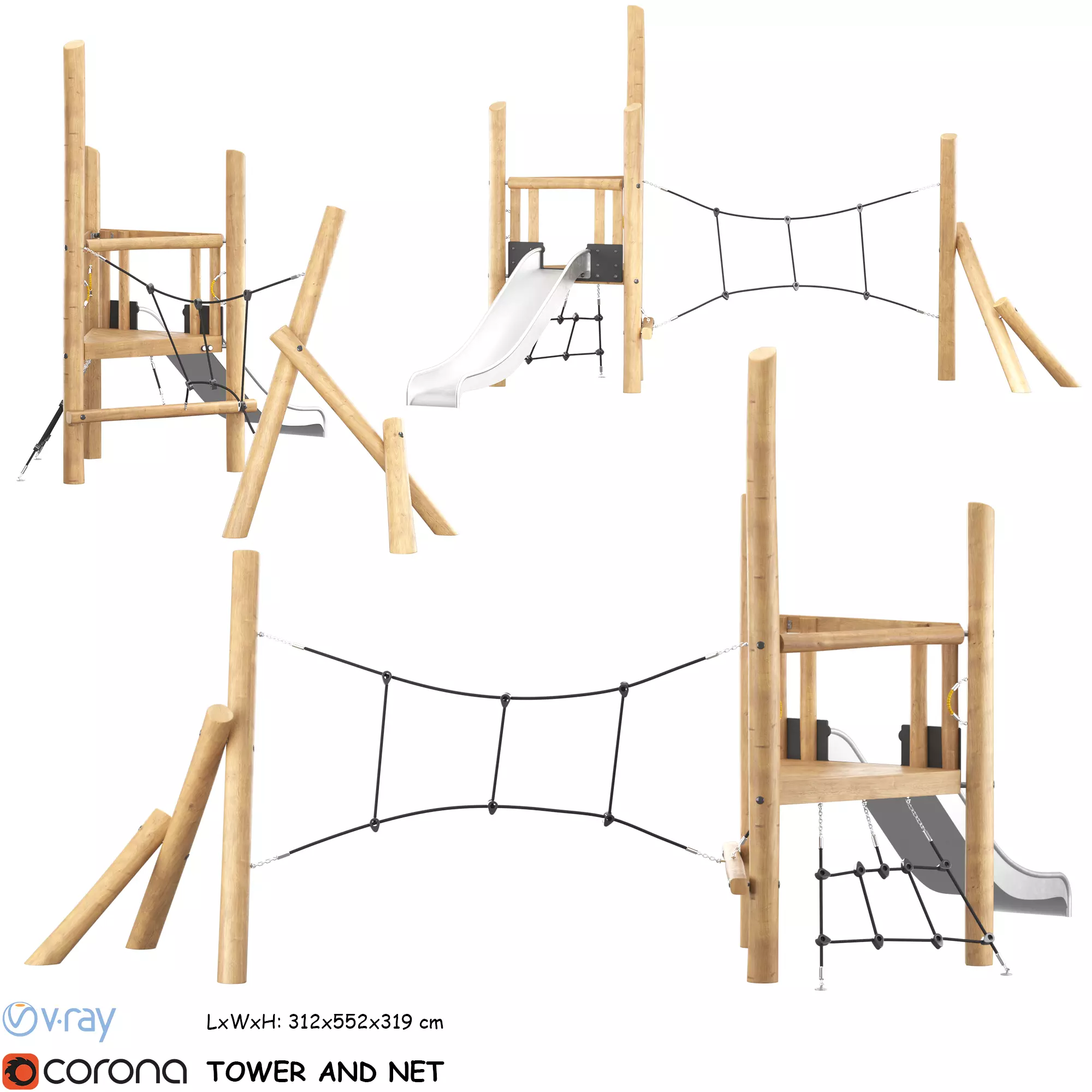 Kompan Tower and Net  3D model_0