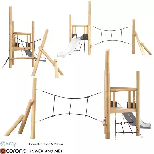 Kompan Tower and Net  3D model