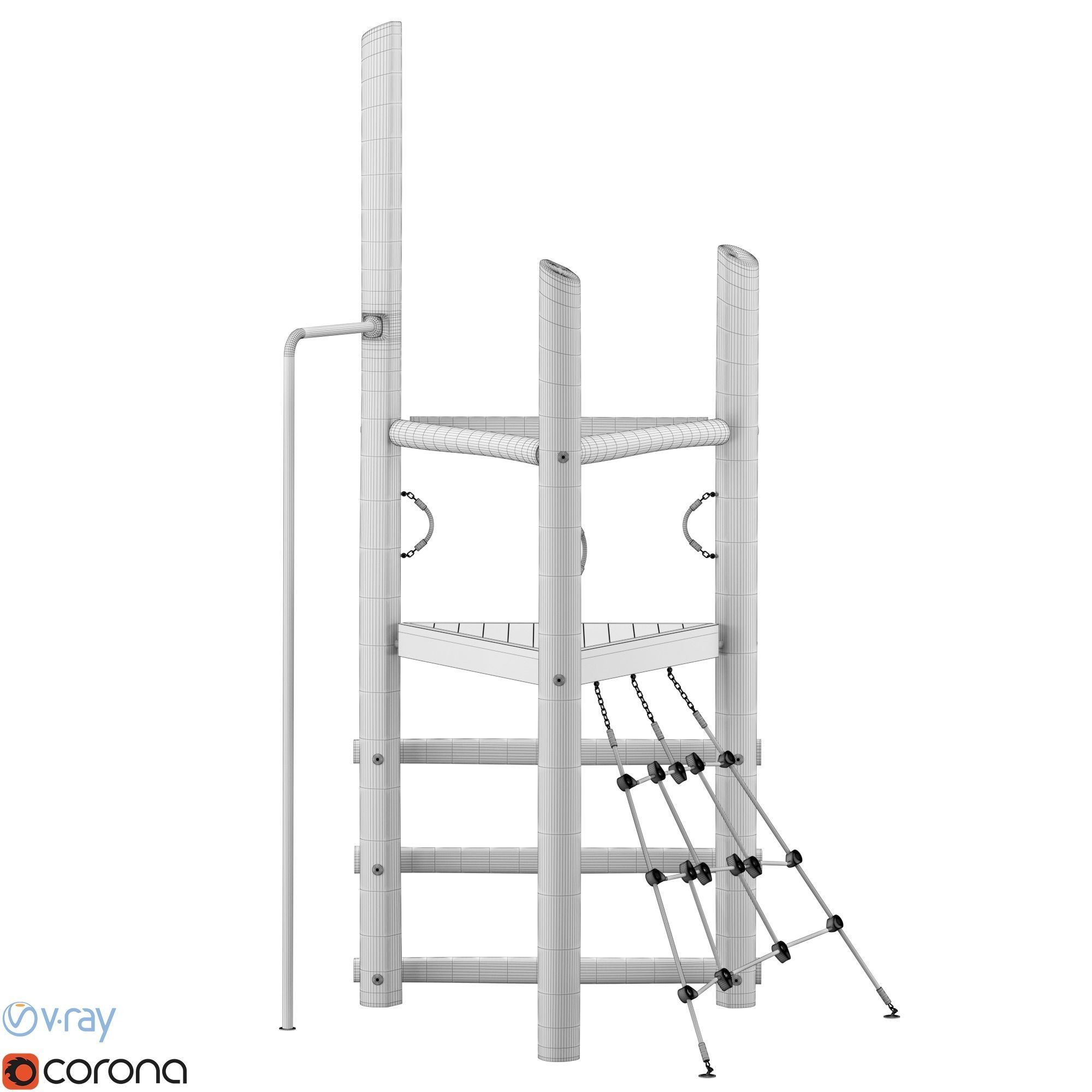 Kompan Tower and Net  3D model_16