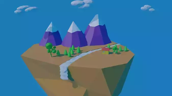 low poly poygon and  houses