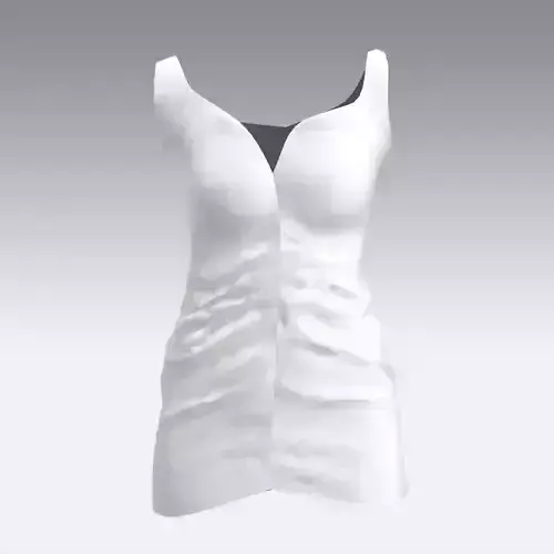 DRESS WHITE ELASTIC MODERN LOOK