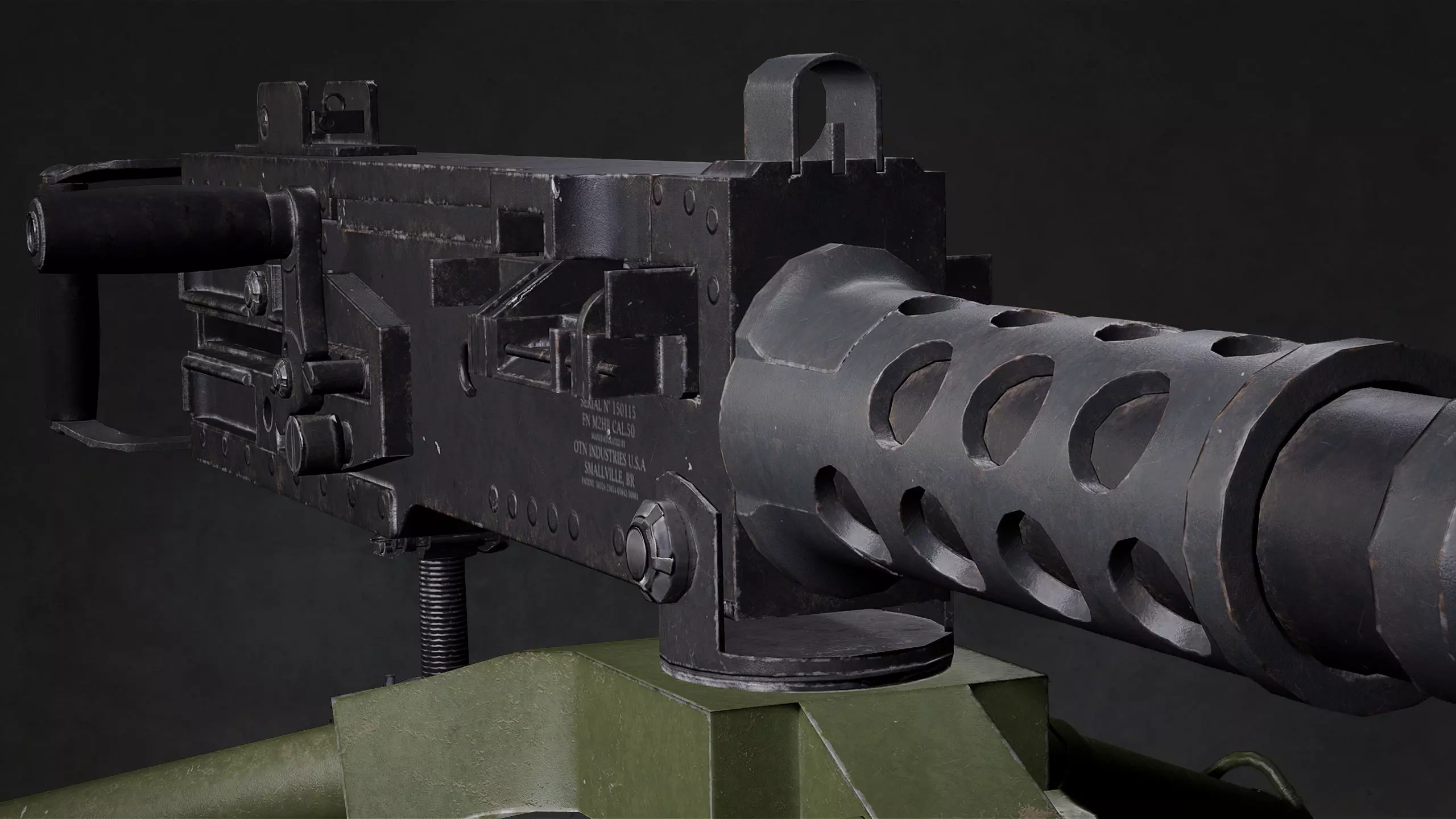 Browing m2 - FN M2HB Low-poly 3D model