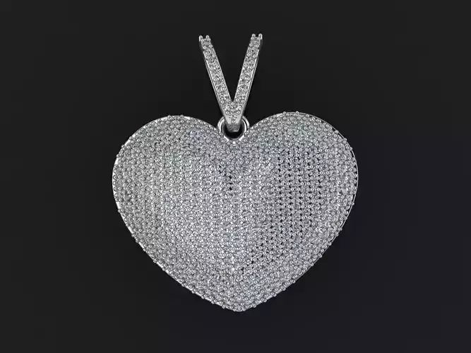 Pendant heart with diamonds