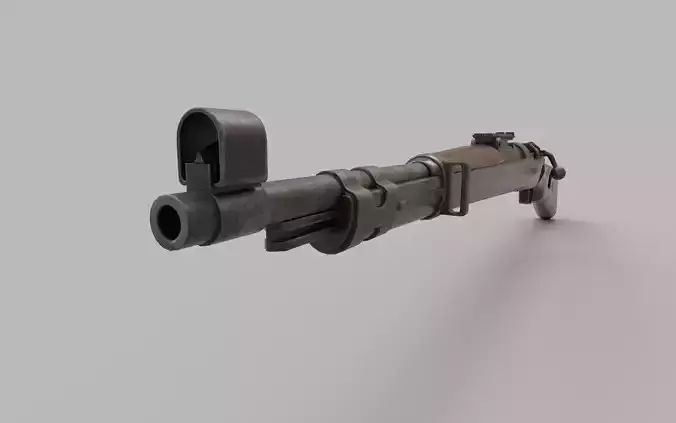 Karabiner Rifle Mauser 98 K Low-poly 3D model Low-poly 3D model