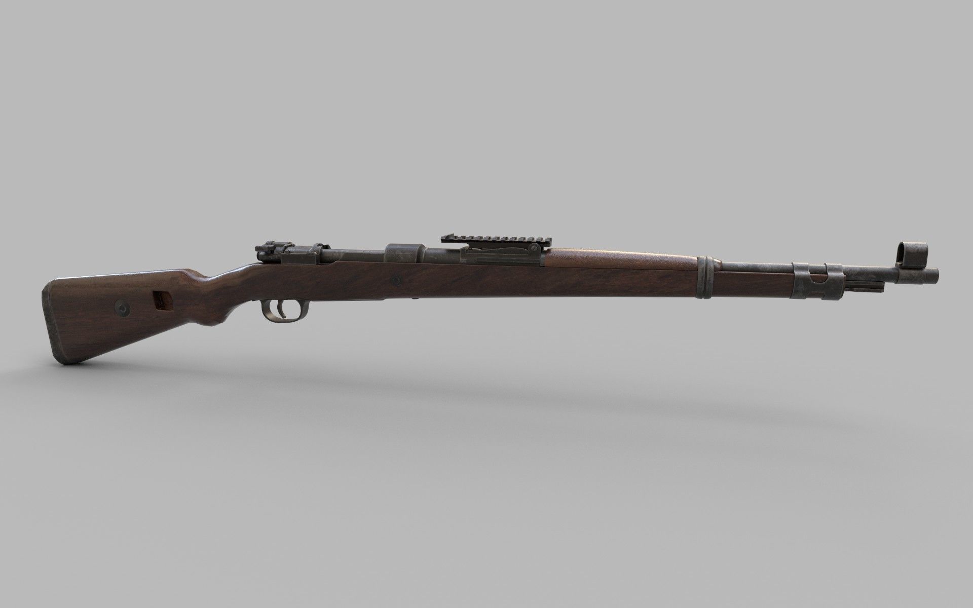 Karabiner Rifle Mauser 98 K Low-poly 3D model Low-poly 3D model_2
