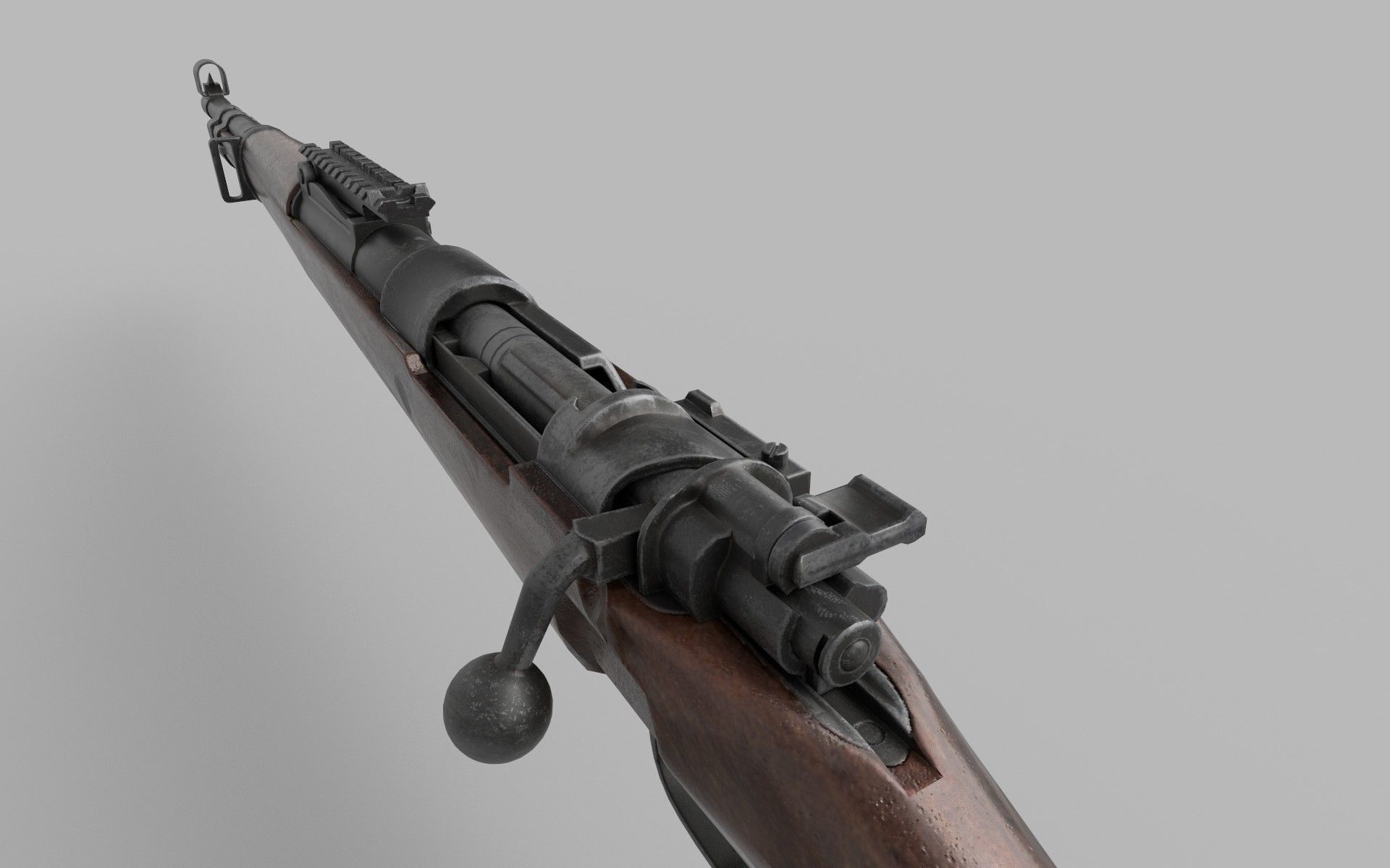 Karabiner Rifle Mauser 98 K Low-poly 3D model Low-poly 3D model_6