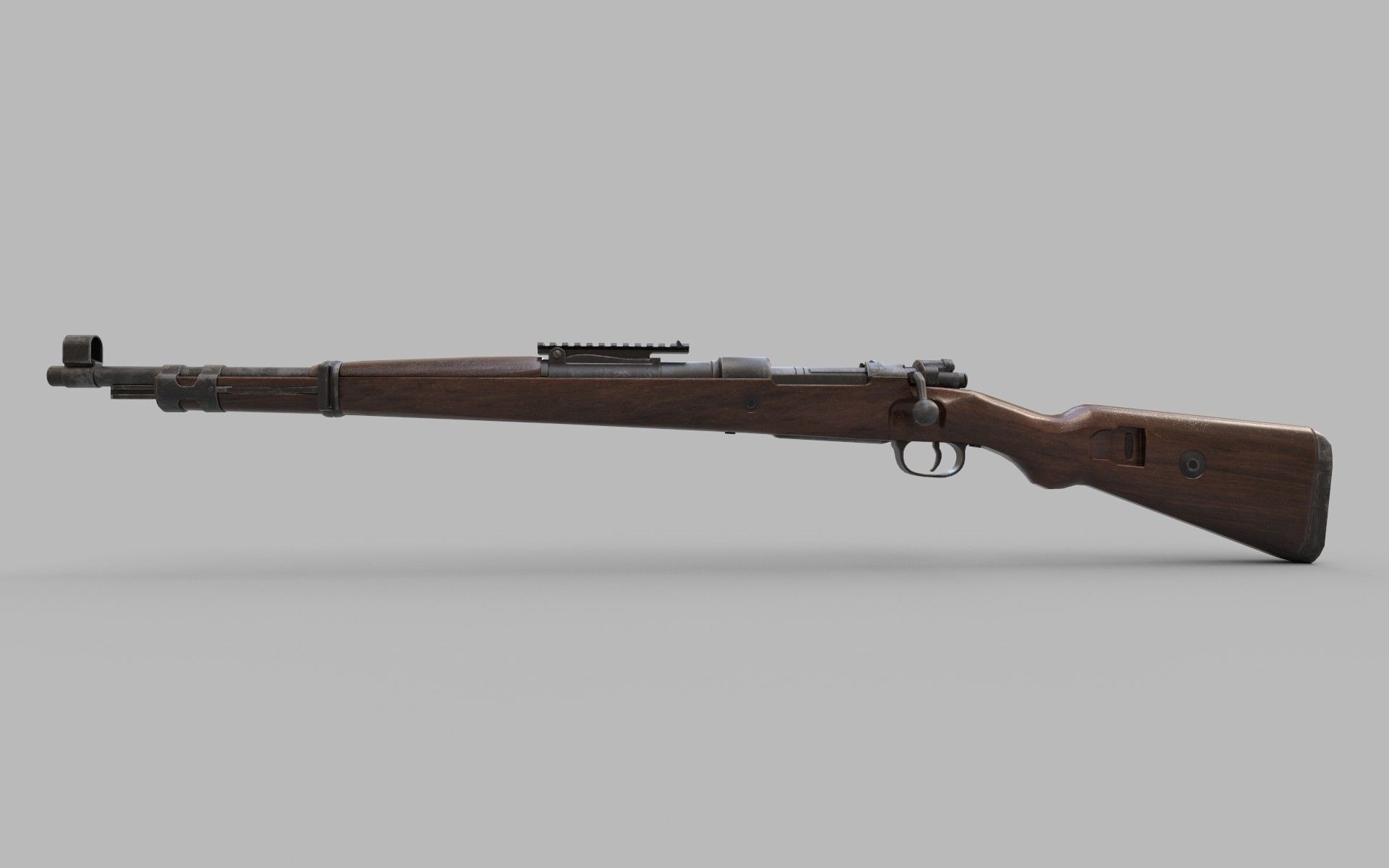 Karabiner Rifle Mauser 98 K Low-poly 3D model Low-poly 3D model_1
