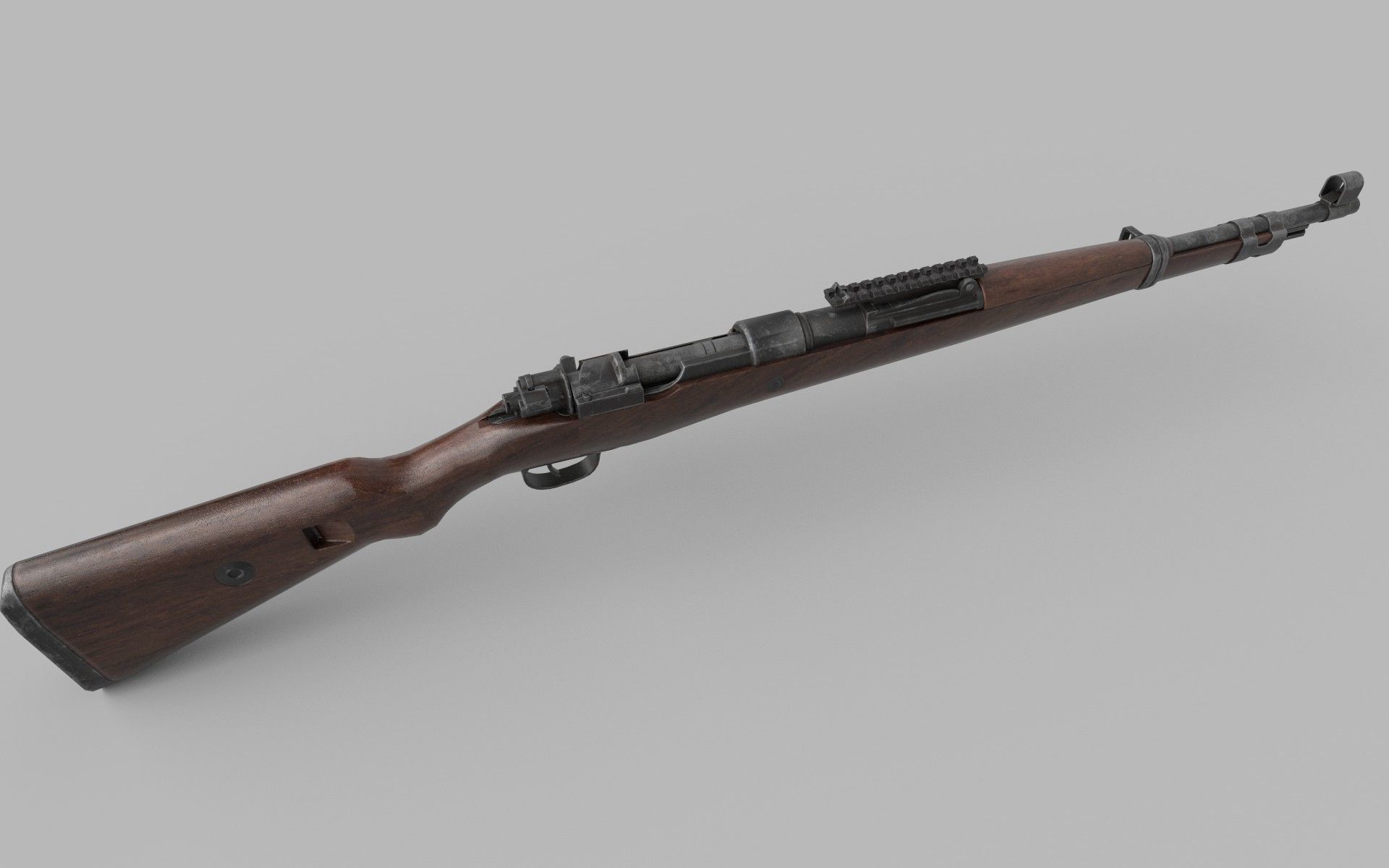 Karabiner Rifle Mauser 98 K Low-poly 3D model Low-poly 3D model_3