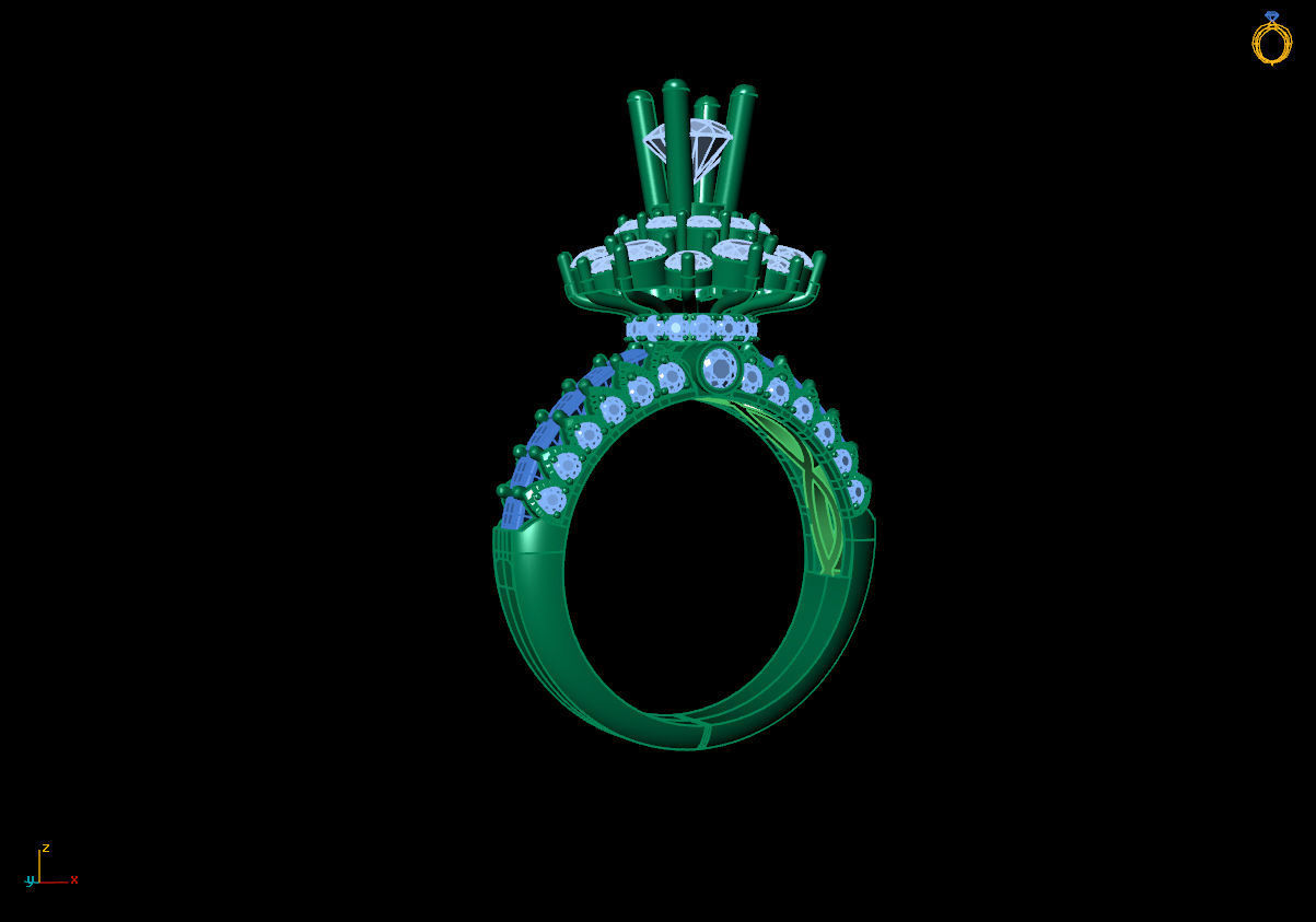 DIAMOND RINGS 3D print model_3