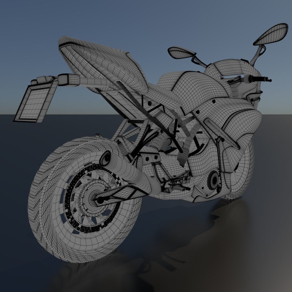 KTM Bike model  Low-poly 3D model_1