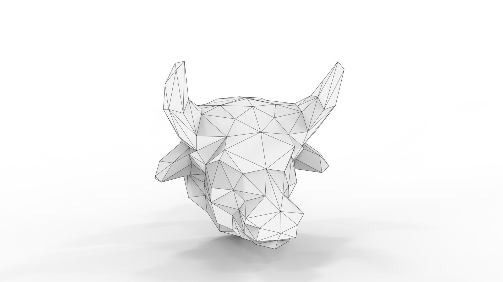 Animal Polygon Bull 3D print model_2