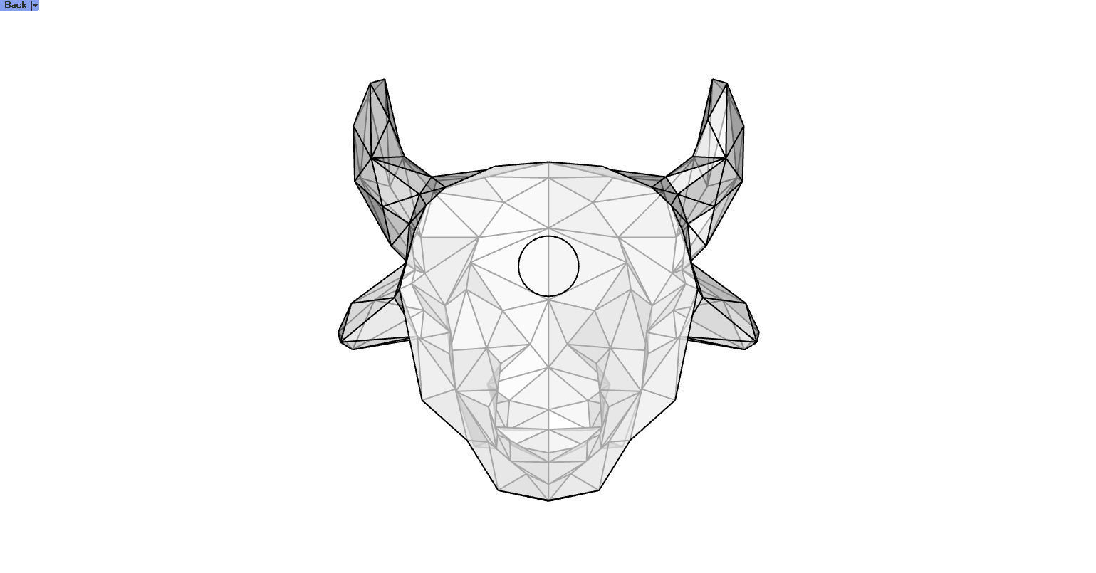 Animal Polygon Bull 3D print model_6