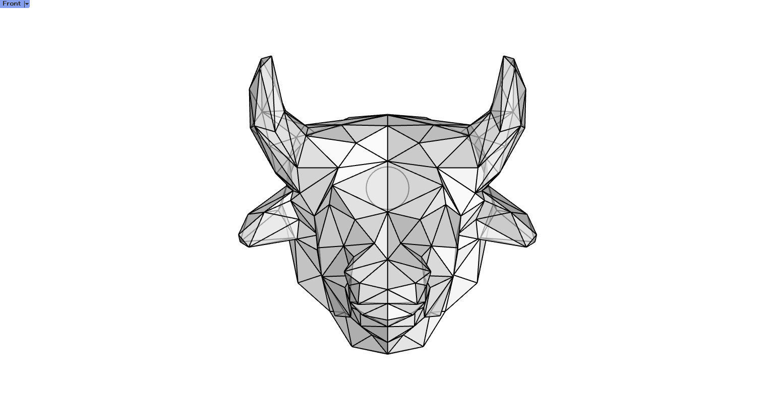 Animal Polygon Bull 3D print model_8