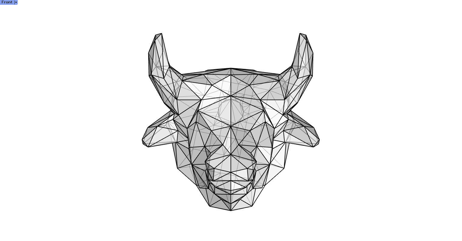 Animal Polygon Bull 3D print model_9