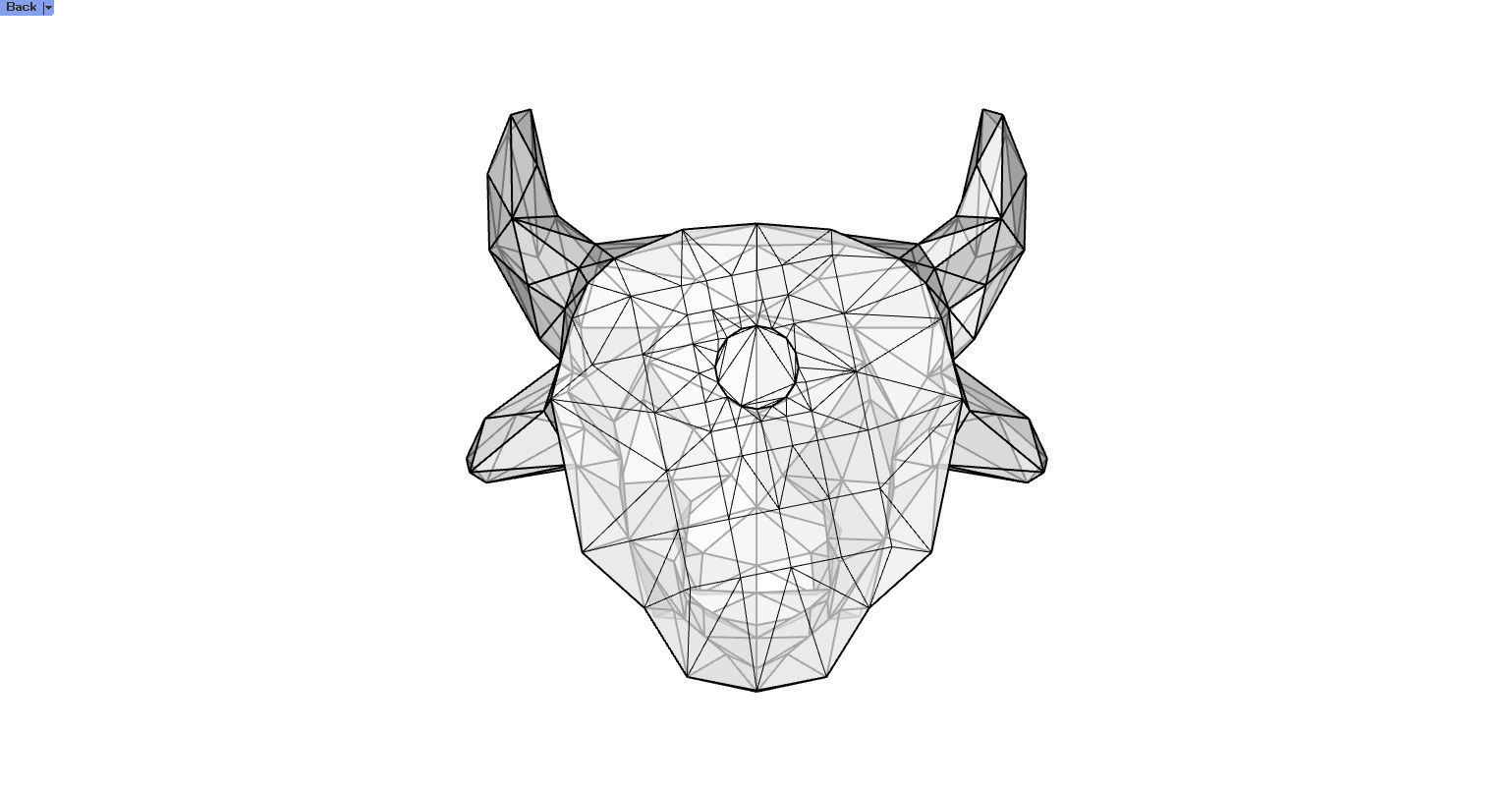 Animal Polygon Bull 3D print model_7