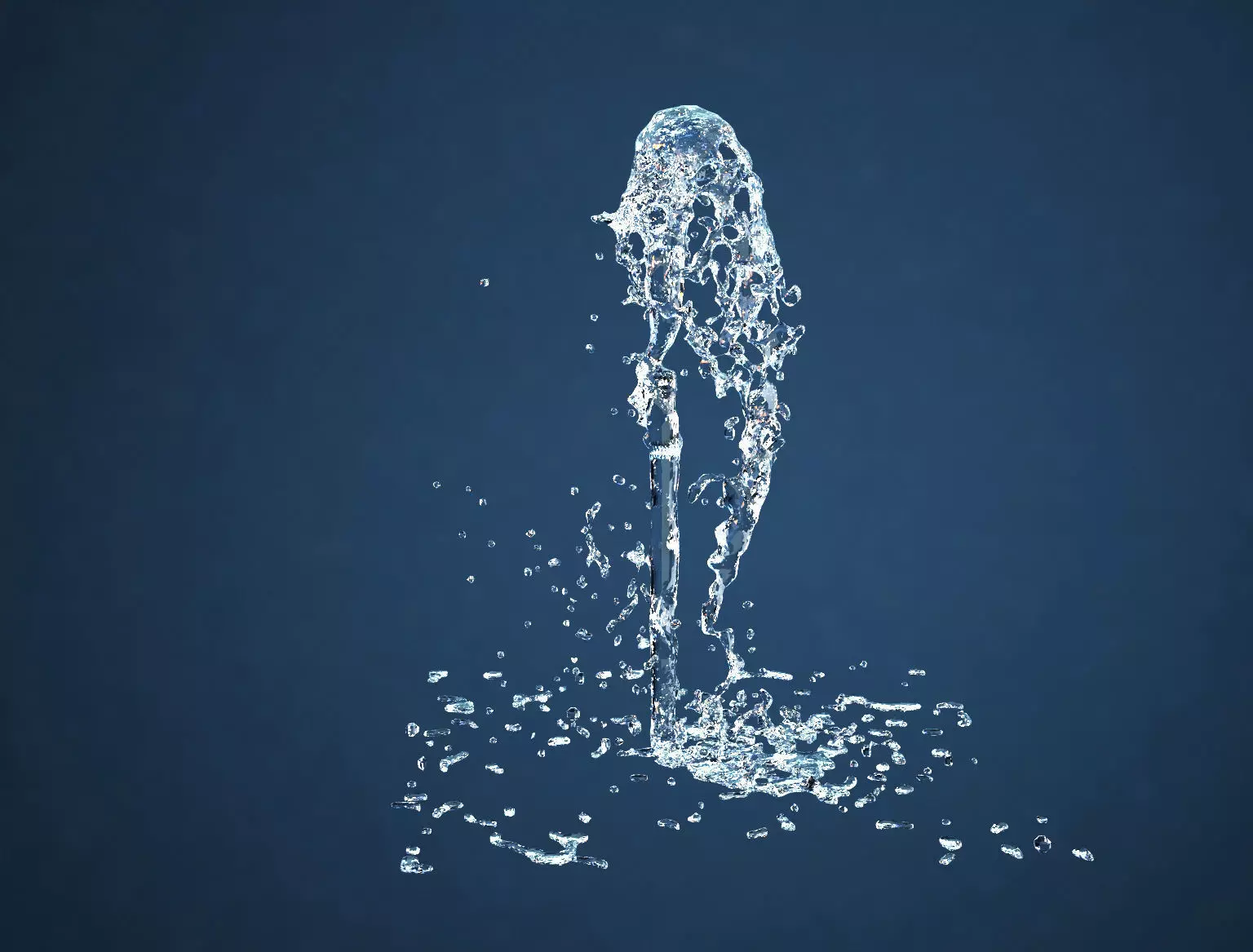 animated little fountain 3D model_0