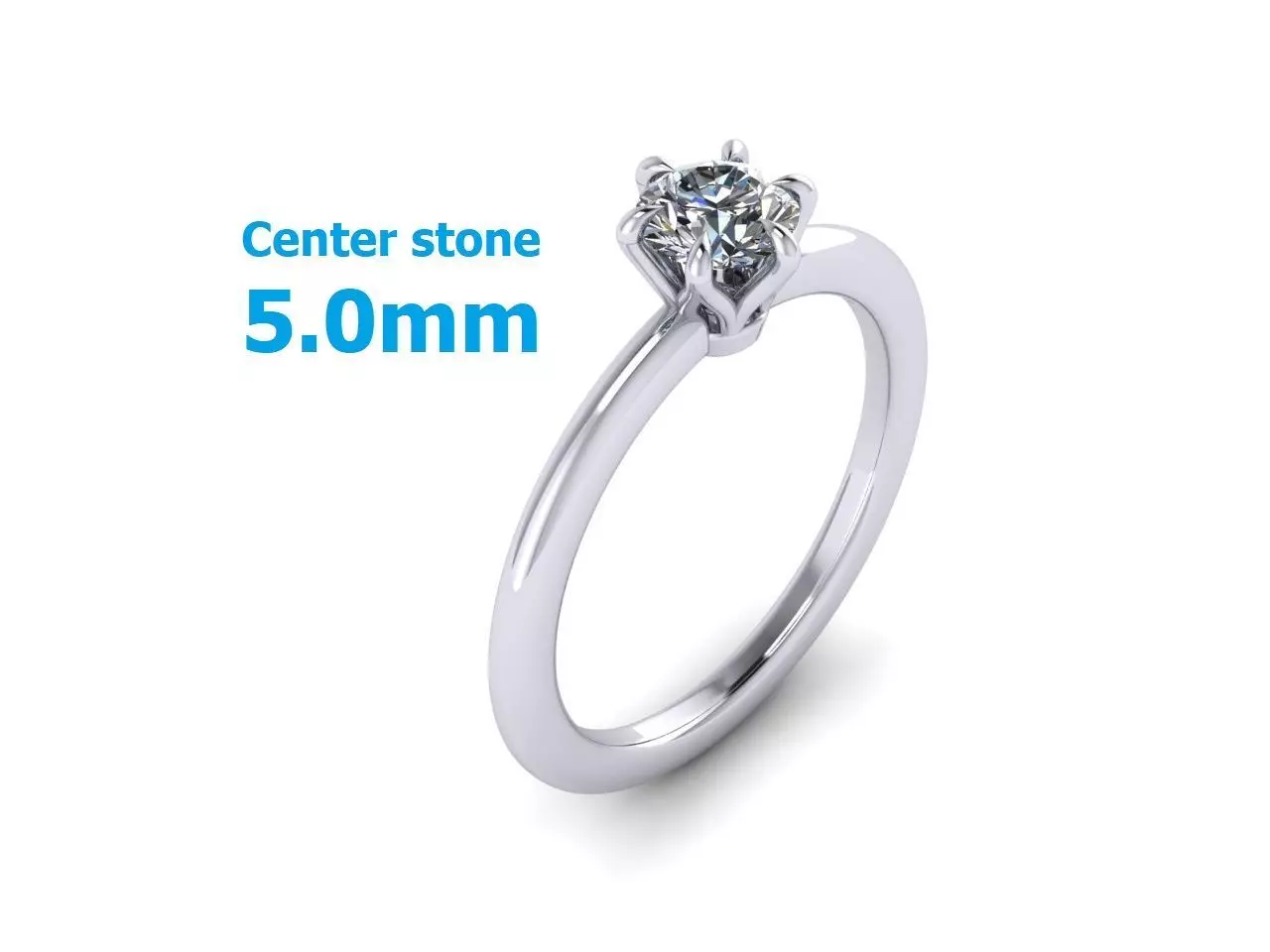 Solitaire Rings 3D print model 3D print model_0