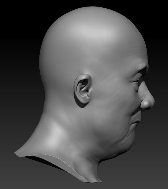 Head 3D model of Old Mans 3D print model_1