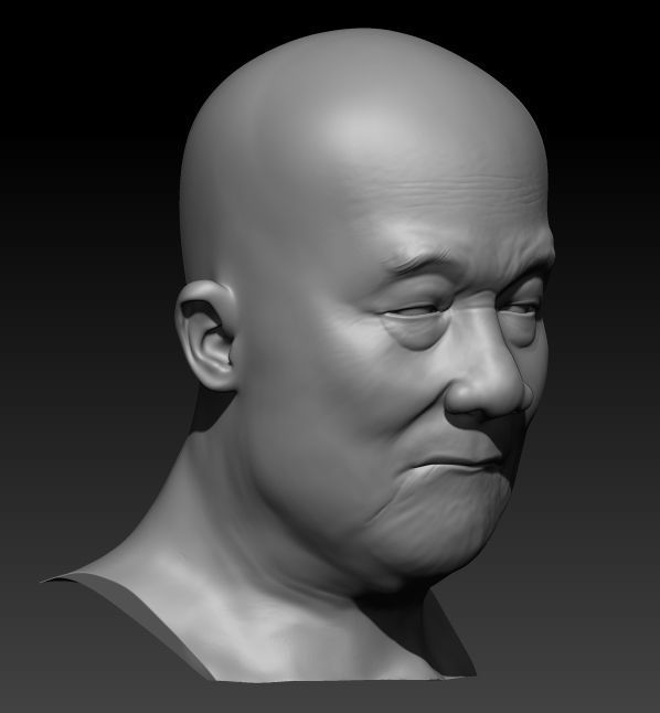 Head 3D model of Old Mans 3D print model_2