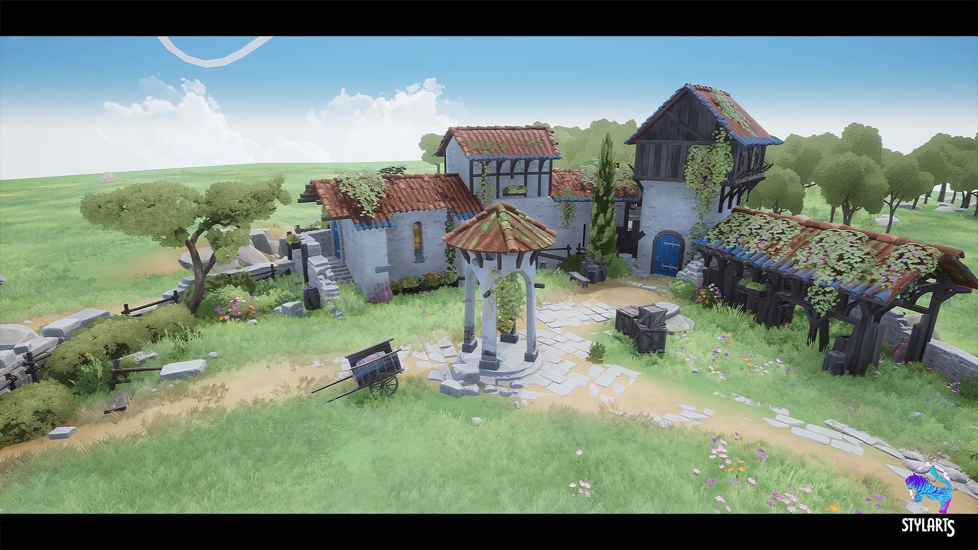 Stylized Fantasy Provencal Low-poly 3D model_10