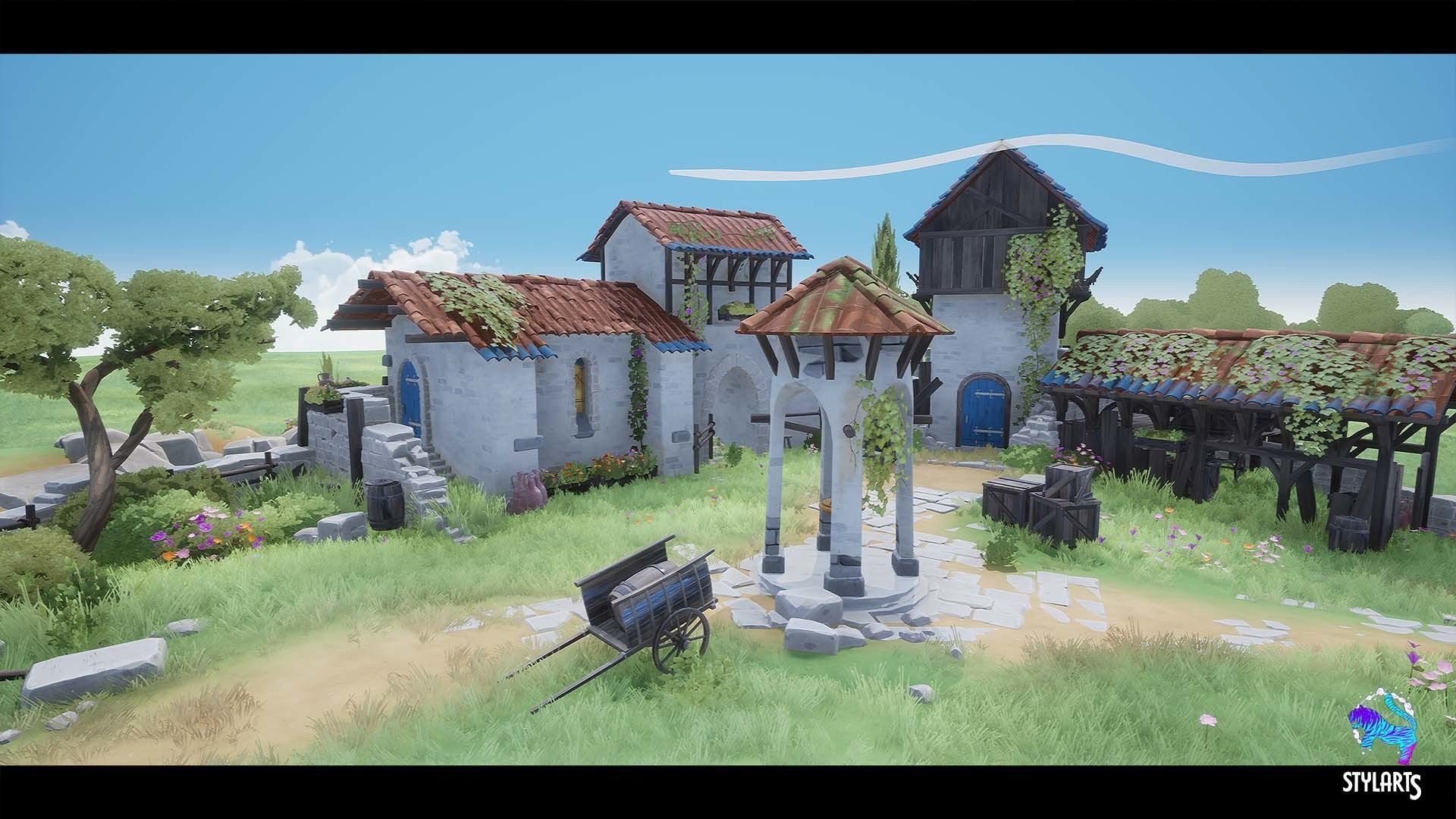 Stylized Fantasy Provencal Low-poly 3D model_7