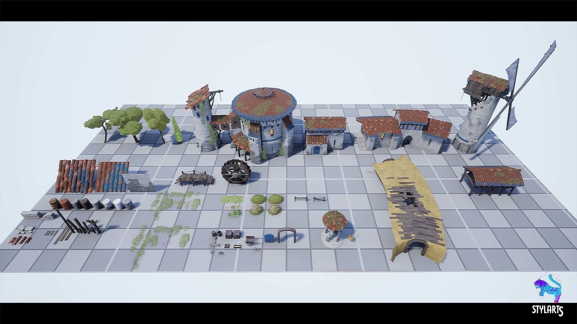 Stylized Fantasy Provencal Low-poly 3D model_16