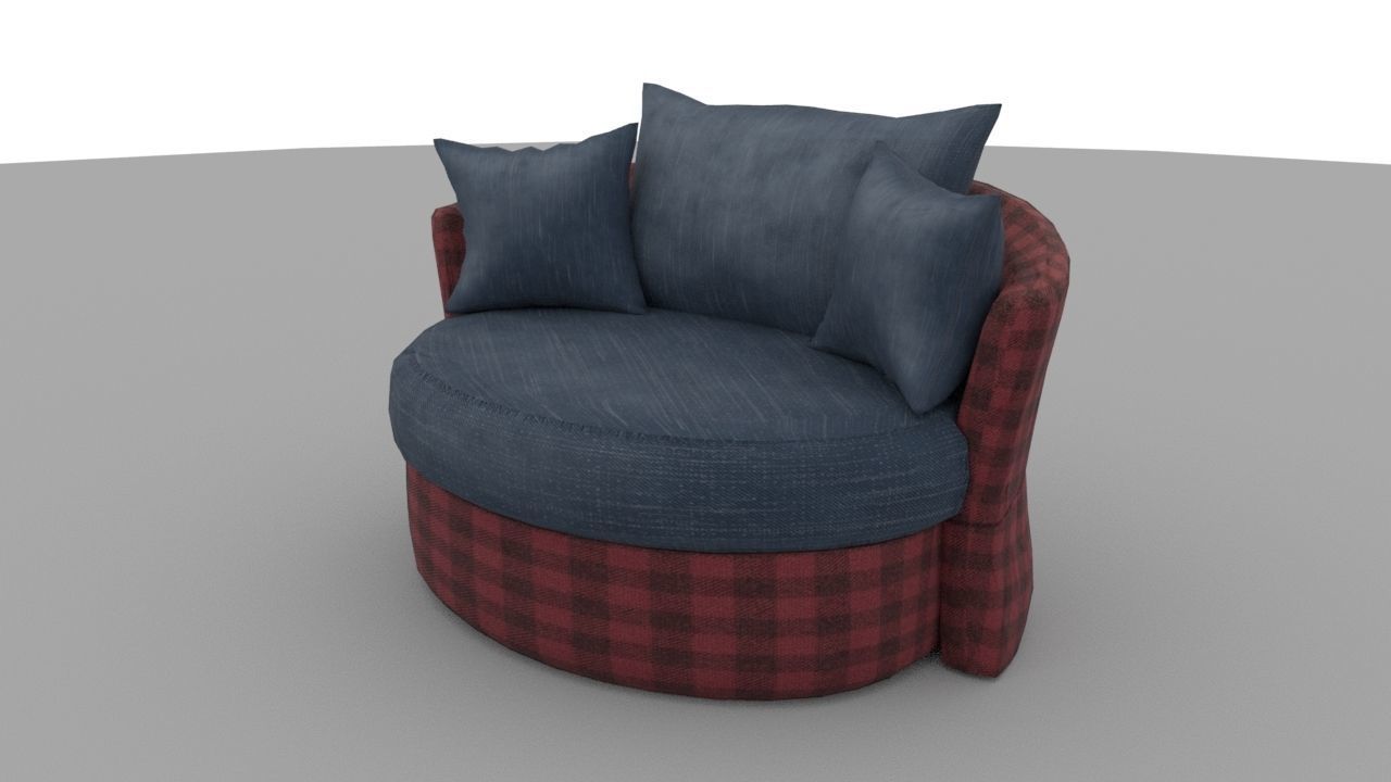 Old Sofa Free low-poly 3D model_5