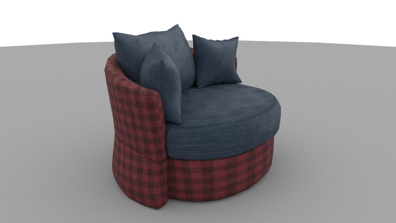 Old Sofa Free low-poly 3D model_3
