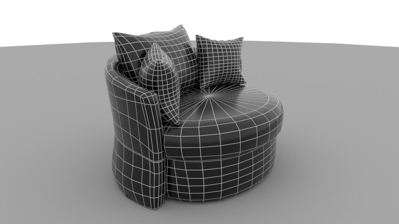 Old Sofa Free low-poly 3D model_7