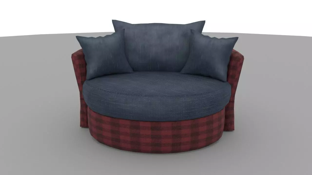 Old Sofa Free low-poly 3D model_0