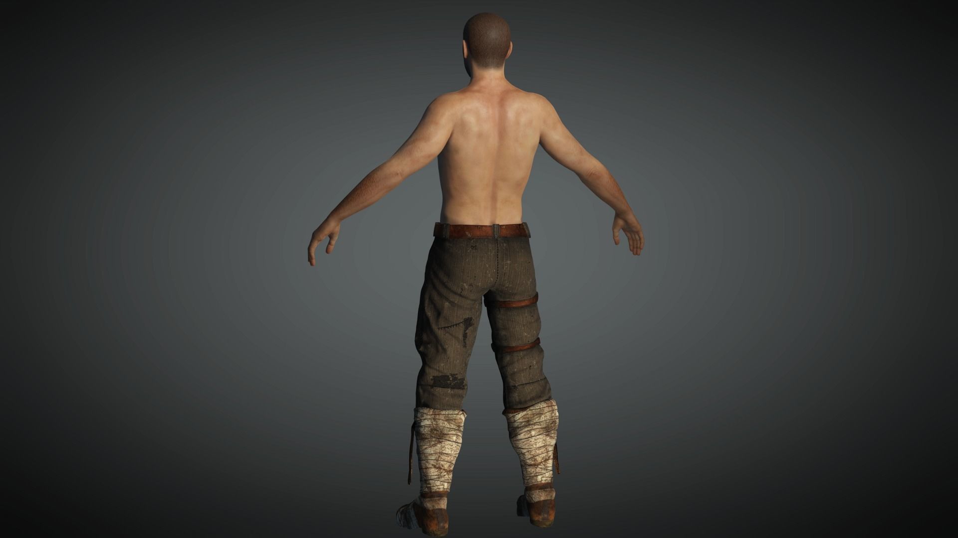 AAA Apocalypse Male Character 11 Low-poly 3D model_17
