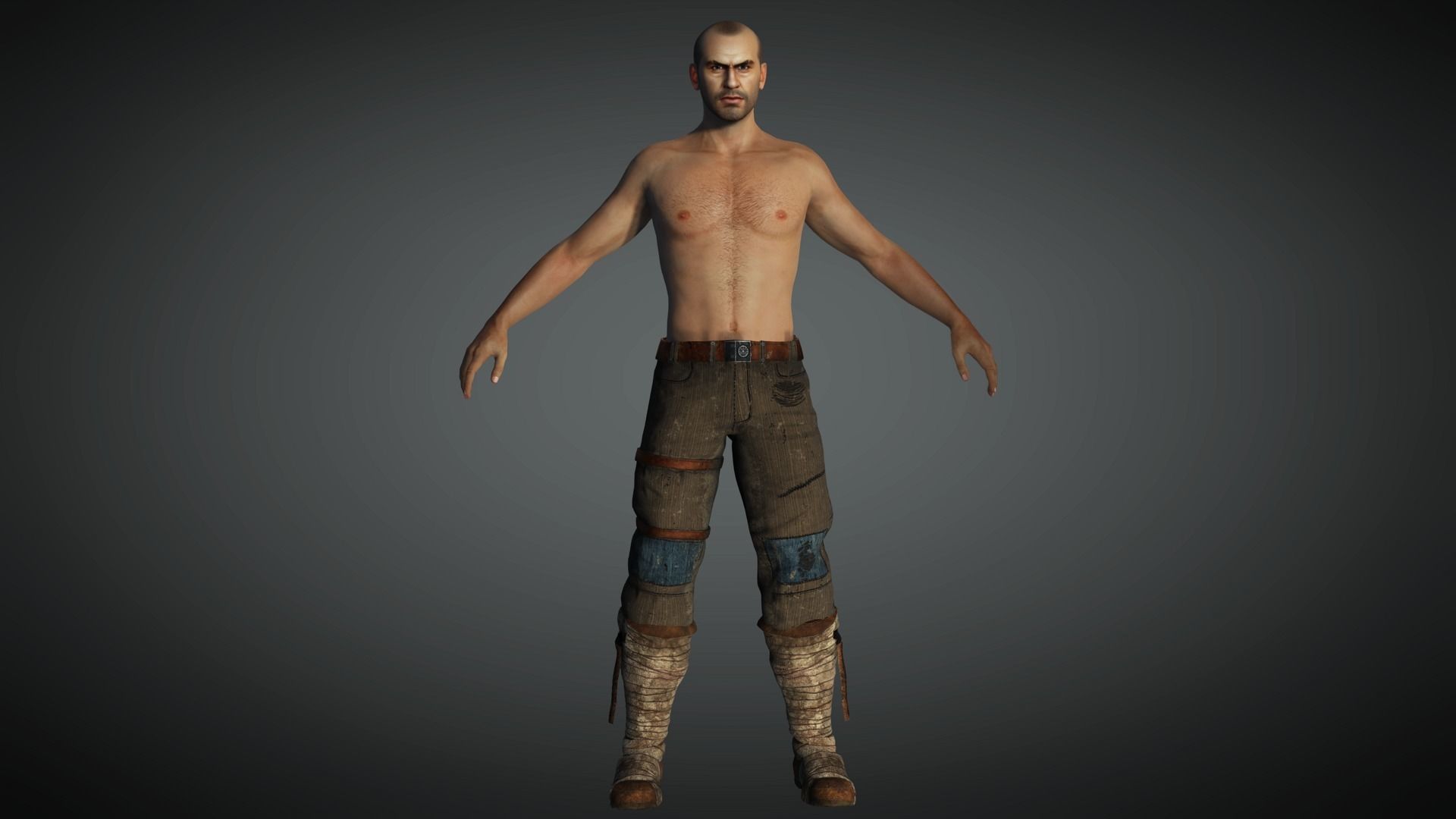 AAA Apocalypse Male Character 11 Low-poly 3D model_10